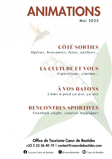 Sorties & activités en Cœur de Bastides | mai 2022