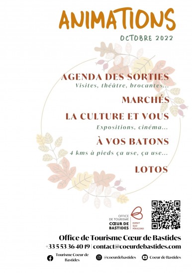 Sorties & activités en Cœur de Bastides | octobre 2022