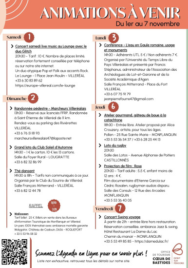 Evenementen van 1 tot en met 30 november