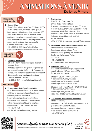 Animations mars 2026